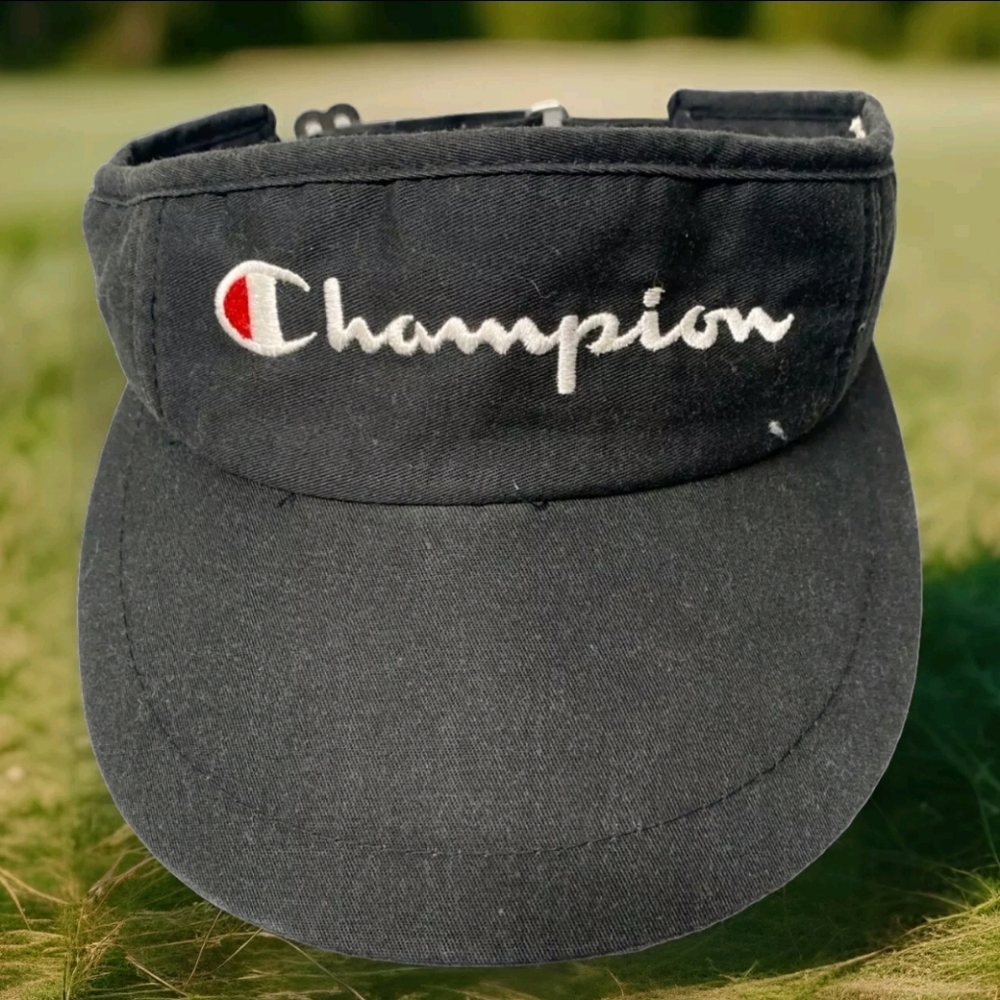 Champion Black Sports Visor With Adjustable Strap Unisex Golf Walking Ball Games